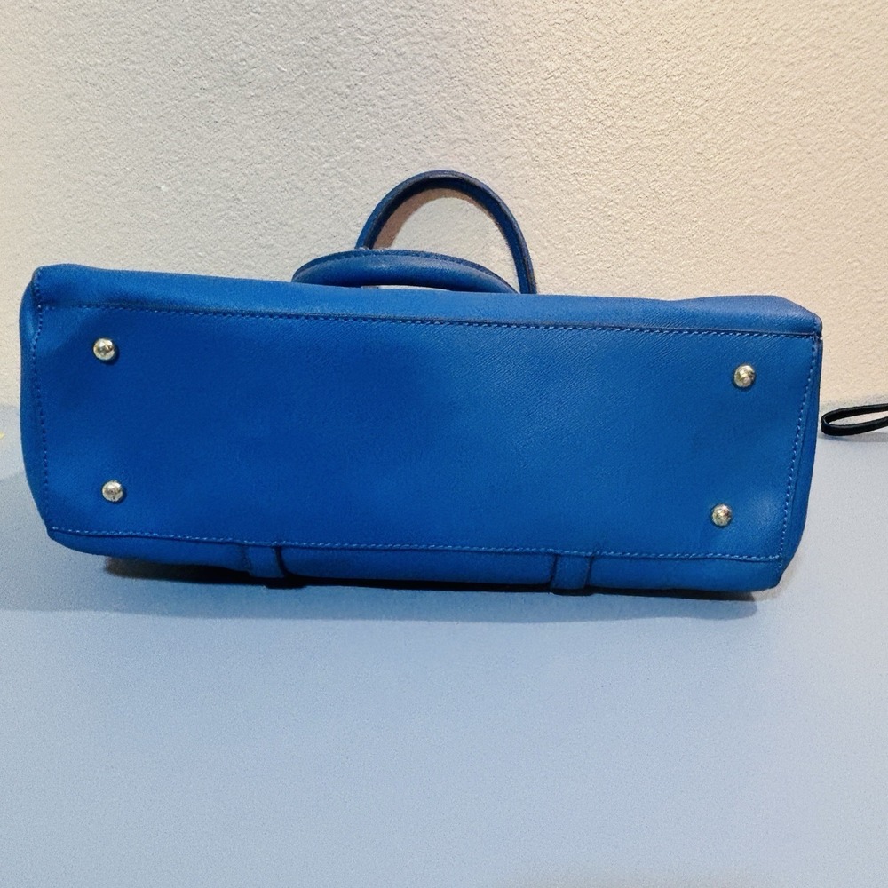 Kenneth Cole Reaction Blue Golf Purse Handbag Bag Roomy Double Handle Zip Clean - Picture 14 of 16